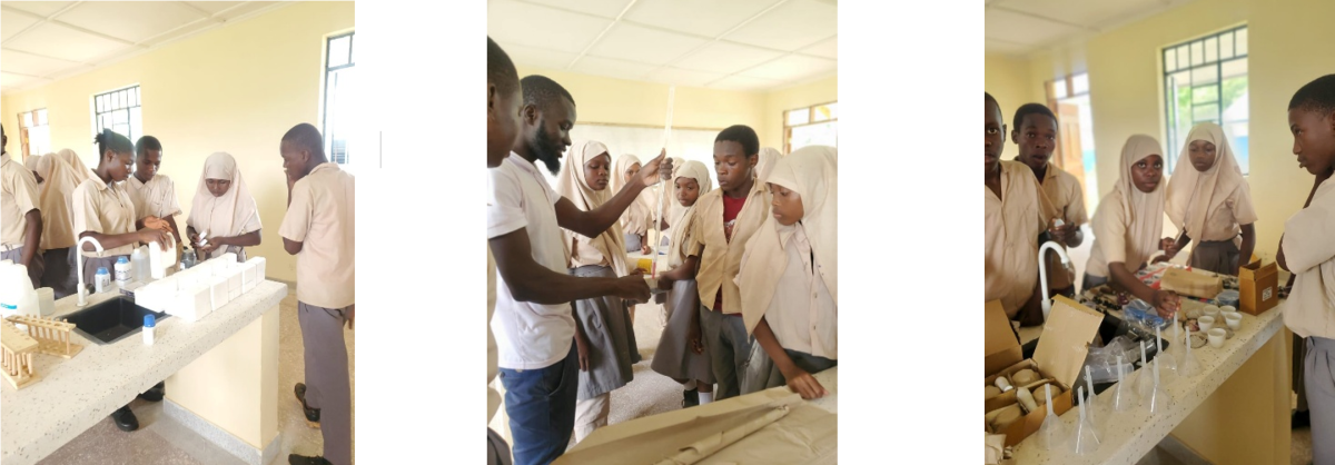 Students at Funzi School get new equipment for their science lab, and they are now ready to start their experiments!